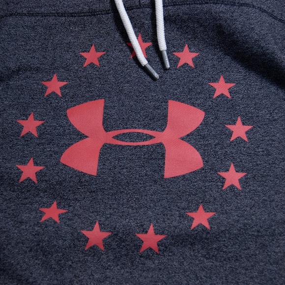 Under‎ Armour Threadborne Fleece Hoodie Pullover Top Gray Star Logo Womens Large - Picture 4 of 9